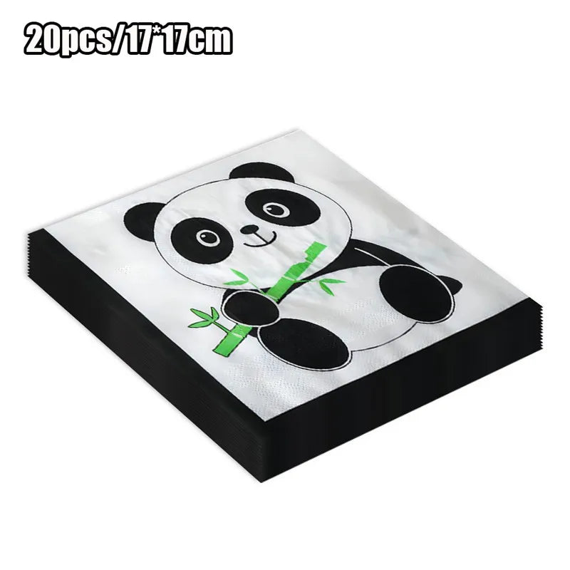Panda Birthday Party Decoration Kit - Cartoon Panda Theme Supplies for Children's Birthday Party 20pcs napkins / Other