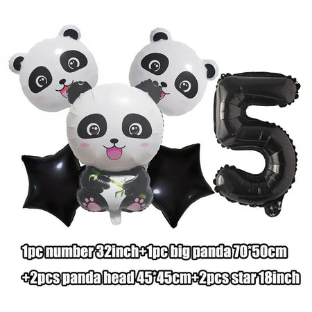 Panda Birthday Party Decoration Kit - Cartoon Panda Theme Supplies for Children's Birthday Party 6pc balloon 5 / Other