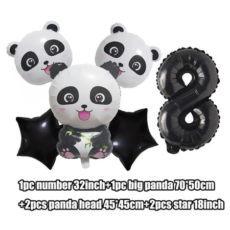 Panda Birthday Party Decoration Kit - Cartoon Panda Theme Supplies for Children's Birthday Party 6pc balloon 8 / Other