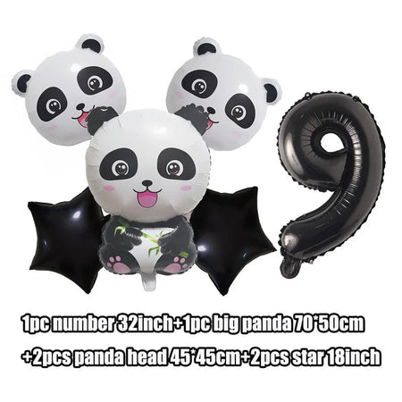 Panda Birthday Party Decoration Kit - Cartoon Panda Theme Supplies for Children's Birthday Party 6pc balloon 9 / Other