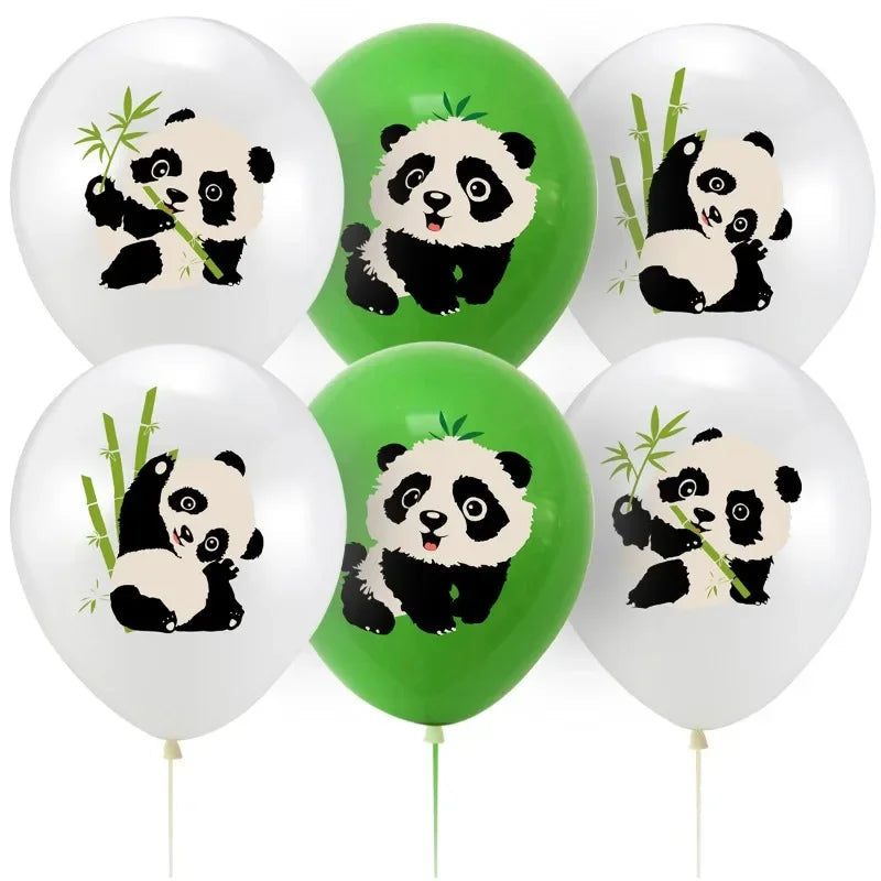 Panda Cake Toppers Happy Birthday Banner Balloon Decoration