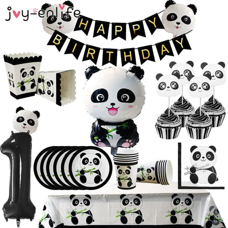 Panda Theme Kids Disposable Tableware Set