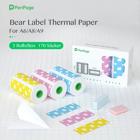 Peripage A6 A8 A2 Paper 58mm Label Sticker Notes Color Photo Printer Adhesive Papers White Receipt Bill Roll Case BPA Free P1 P2