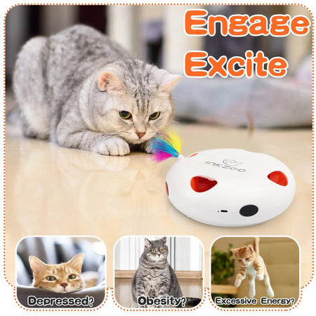PERKEO Cat Toys, Interactive Cat Toys for Indoor Cats,  Smart Interactive Kitten Toy, Automatic 7 Holes Mice Whack-A-Mole