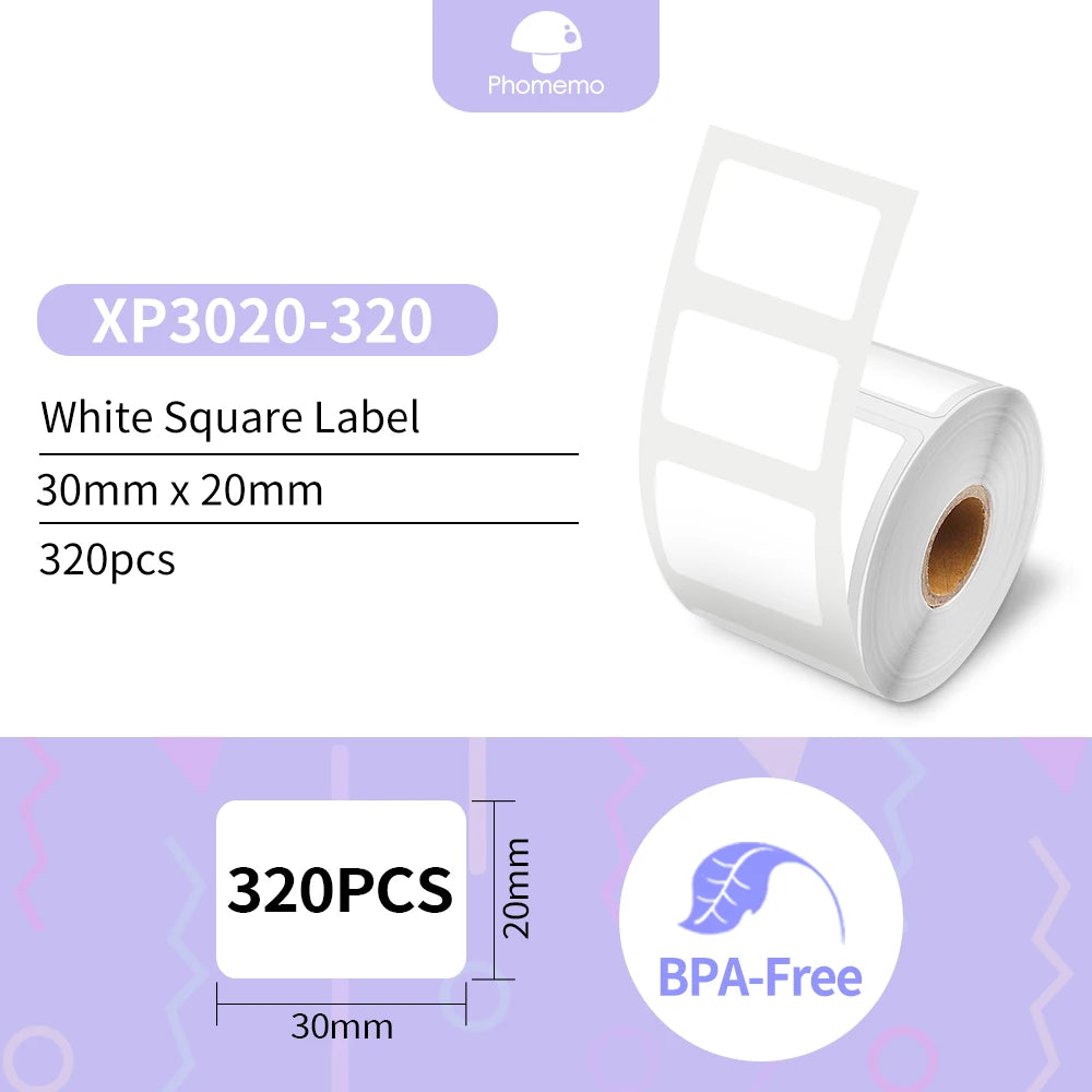 Phomemo Label Printer M110 Label Maker Barcode Label Printer for Address, Barcode, Clothing, Photo,Logo,Jewelry,Retail,Business White Label 30x20