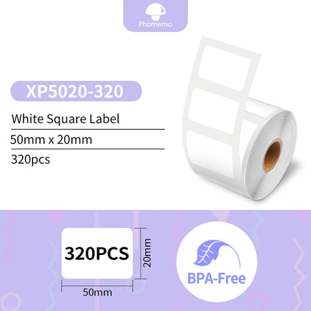 Phomemo Label Printer M110 Label Maker Barcode Label Printer for Address, Barcode, Clothing, Photo,Logo,Jewelry,Retail,Business White Label 50x20