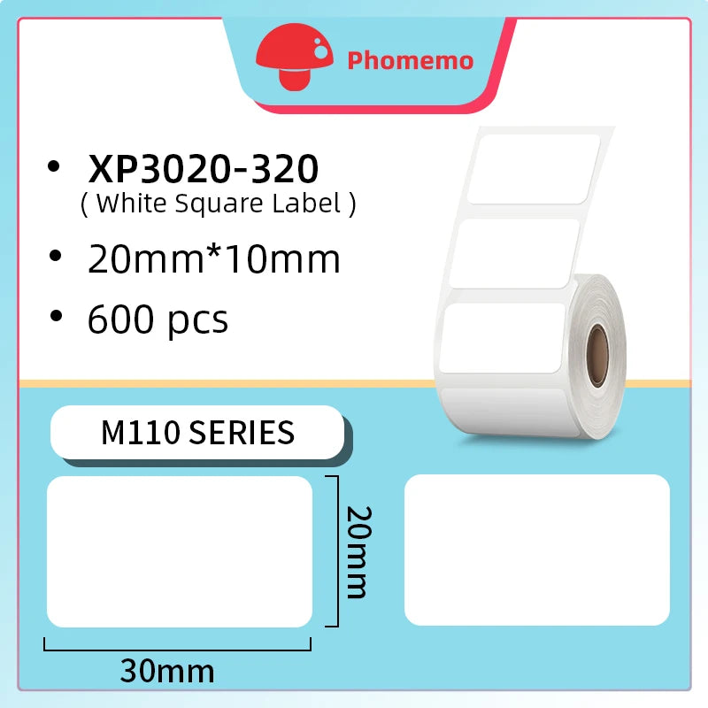 Phomemo M110 Thermal Wireless Label Printer Portable Bluetooth Sticker Mini Printer Barcode Label Maker Price Tag Printers DIY XP3020-320
