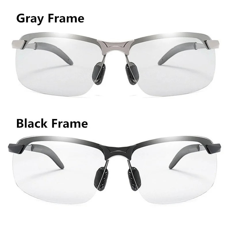 Photochromic Half Frame Luxury Sunglasses for Men