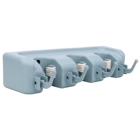 Plastic Mop Holder Wall Mounted Broom Hook 3/4/5 Position Multi-Functional Broomstick Storage Rack Bathroom Organizer