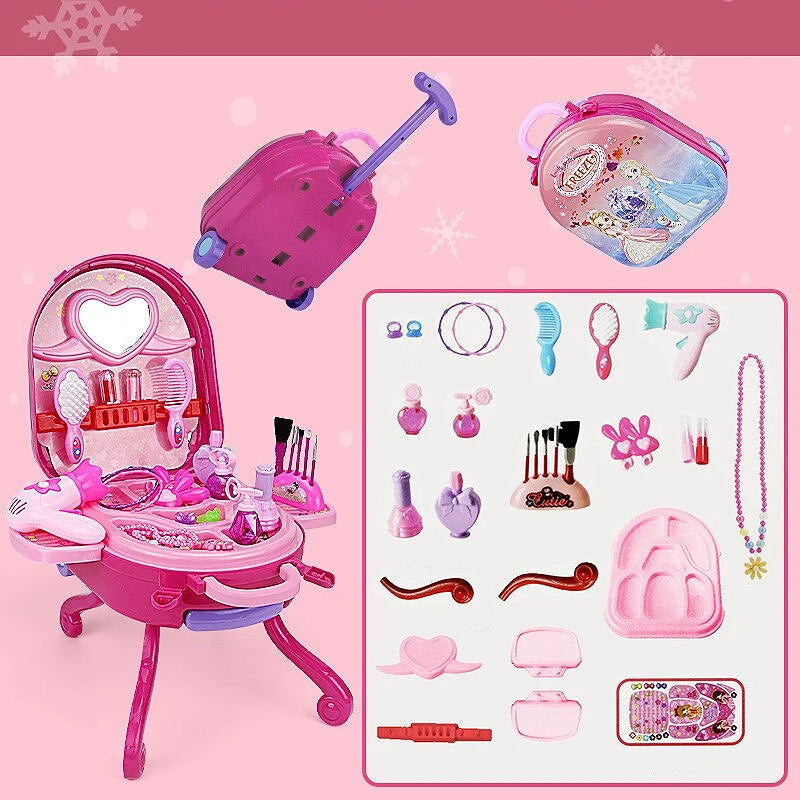 Play House Set Children's Dressing Table Toys For Girls From 6 to 10 Years Makeup Set For Girl Children's Nove Toy Birthday Gift violet