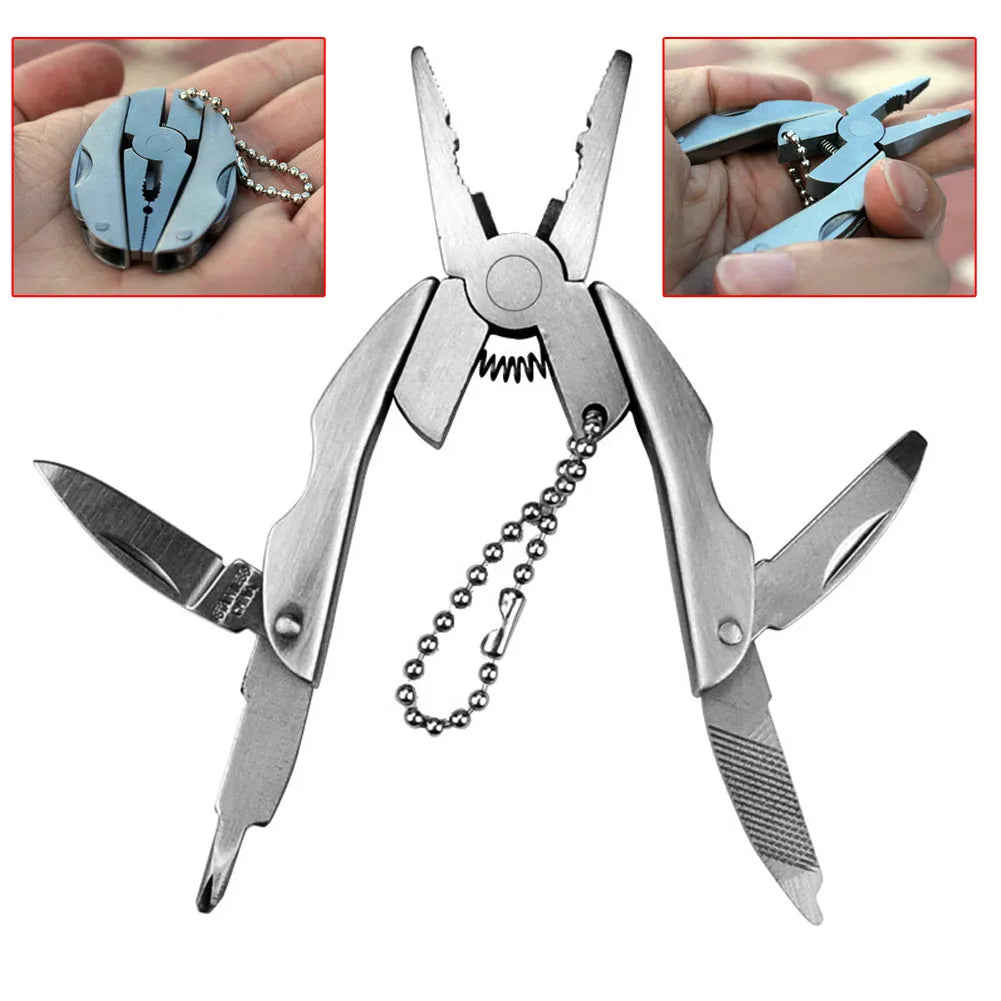 Pocket Mini Pliers Knife Screwdriver Folding small Multitool Opener Nail File precision Pliers Hand Tools Outdoor Emergency Tool