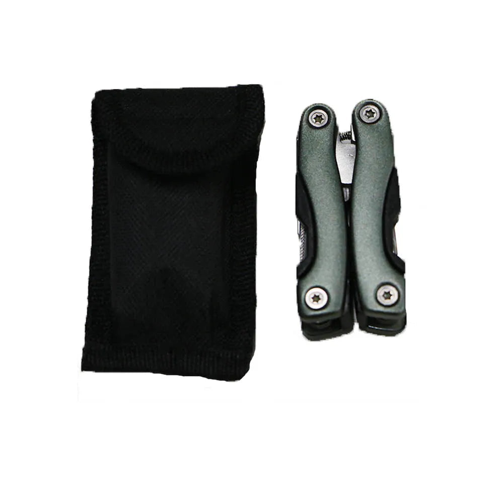 Pocket Mini Pliers Knife Screwdriver Folding small Multitool Opener Nail File precision Pliers Hand Tools Outdoor Emergency Tool Greenish grey