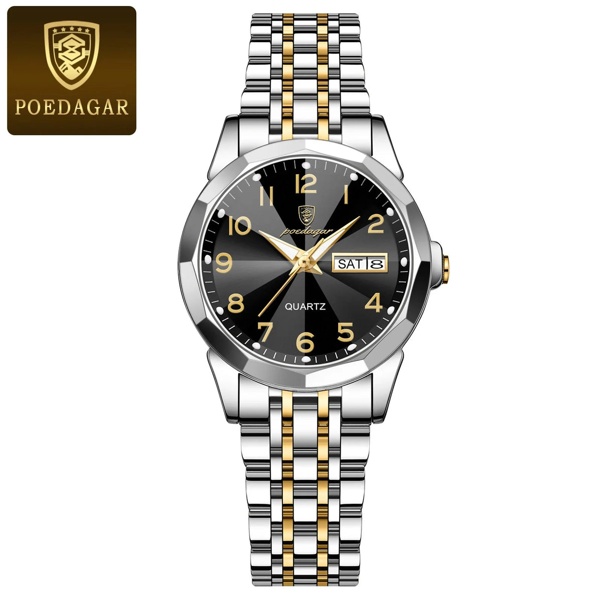 POEDAGAR Luxury Ladies Wristwatch Waterproof Luminous Date Week Women Quartz Watch Stainless Steel Women&lsquo;s Watches Female Reloj