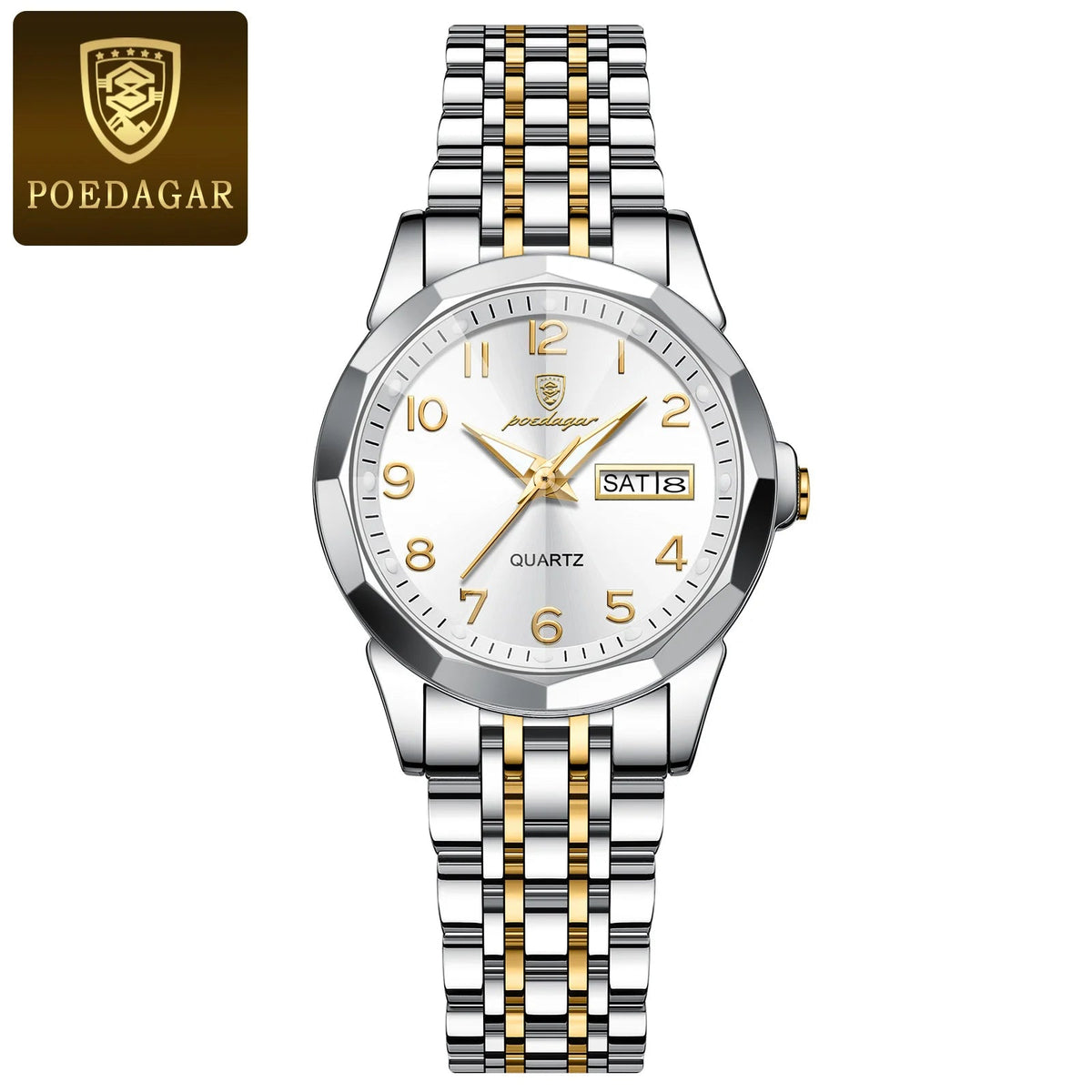 POEDAGAR Luxury Ladies Wristwatch Waterproof Luminous Date Week Women Quartz Watch Stainless Steel Women&lsquo;s Watches Female Reloj