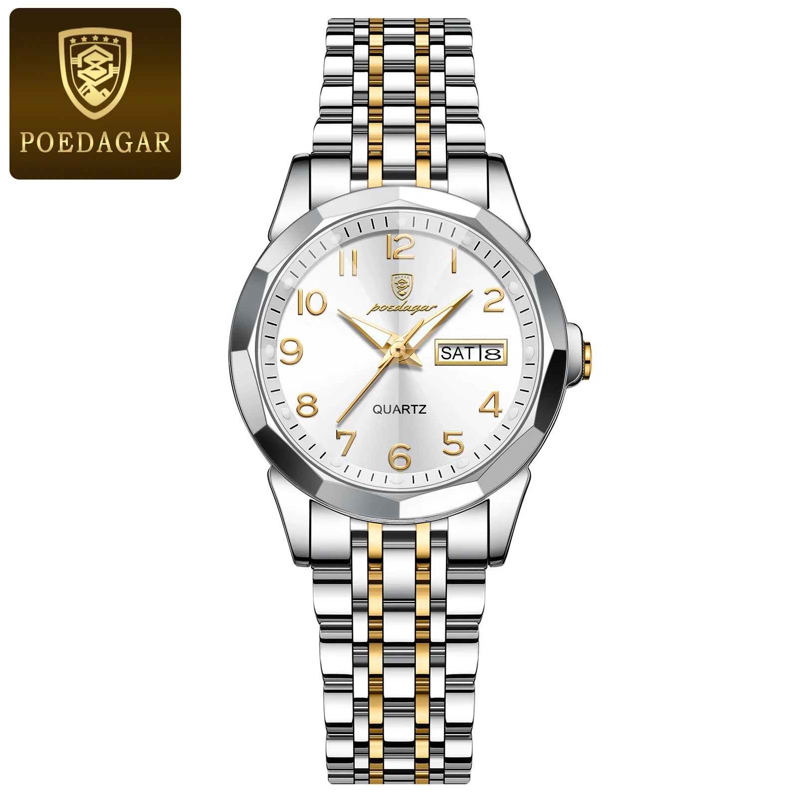 POEDAGAR Luxury Ladies Wristwatch Waterproof Luminous Date Week Women Quartz Watch Stainless Steel Women&lsquo;s Watches Female Reloj