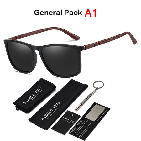 Polarized TR90 Sunglasses for Men &amp;amp; Women with UV400 Protection brown black  A1 / CE Polarized