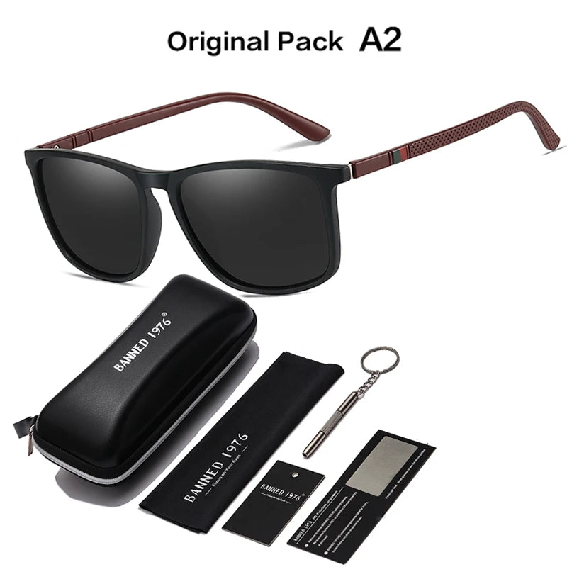 Polarized TR90 Sunglasses for Men &amp;amp; Women with UV400 Protection brown black  A2 / CE Polarized