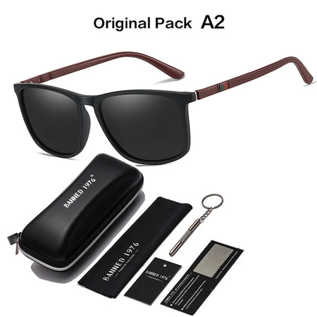 Polarized TR90 Sunglasses for Men &amp;amp; Women with UV400 Protection brown black  A2 / CE Polarized