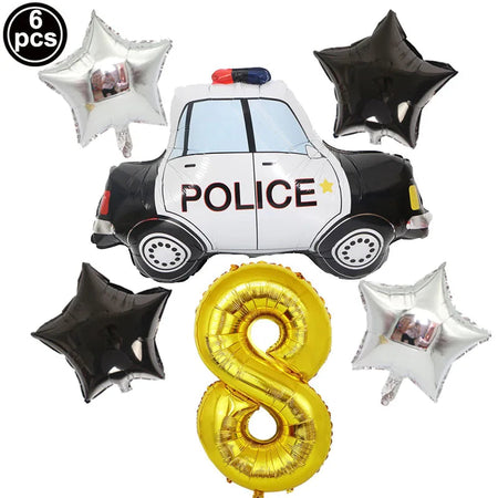 Police Birthday Cake Topper Glitter Officer Themed Cake Decor Blue