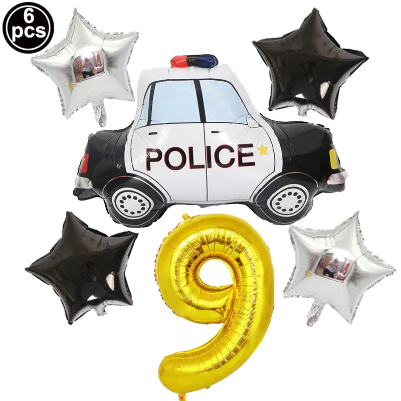 Police Birthday Cake Topper Glitter Officer Themed Cake Decor Green