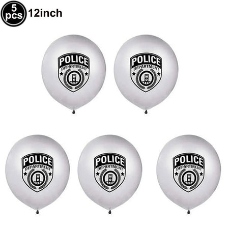 Police Car Foil Balloons 5pcs for Boys' Birthday Party Decorations 5 / as picture