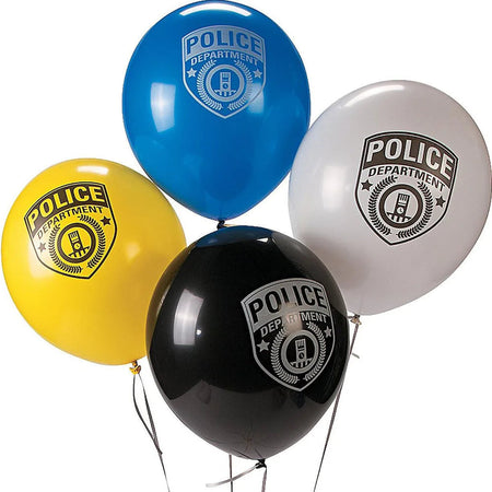Police Car Foil Balloons 5pcs for Boys' Birthday Party Decorations