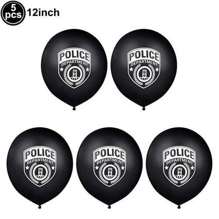 Police Car Foil Balloons 5pcs for Boys' Birthday Party Decorations 6 / as picture