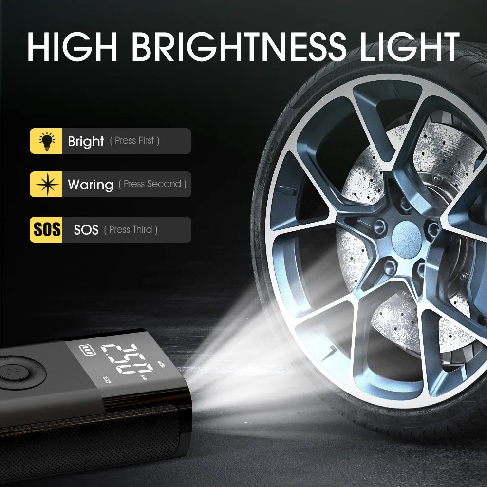 Portable Air Compressor Car Tire Inflator Pump Smart Electric Inflator 150psi Fast Inflation Suitable for Motorcycle Bikes Car