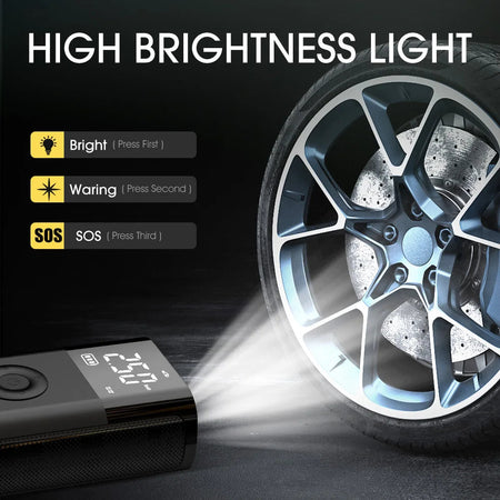 Portable Air Compressor Car Tire Inflator Pump Smart Electric Inflator 150psi Fast Inflation Suitable for Motorcycle Bikes Car