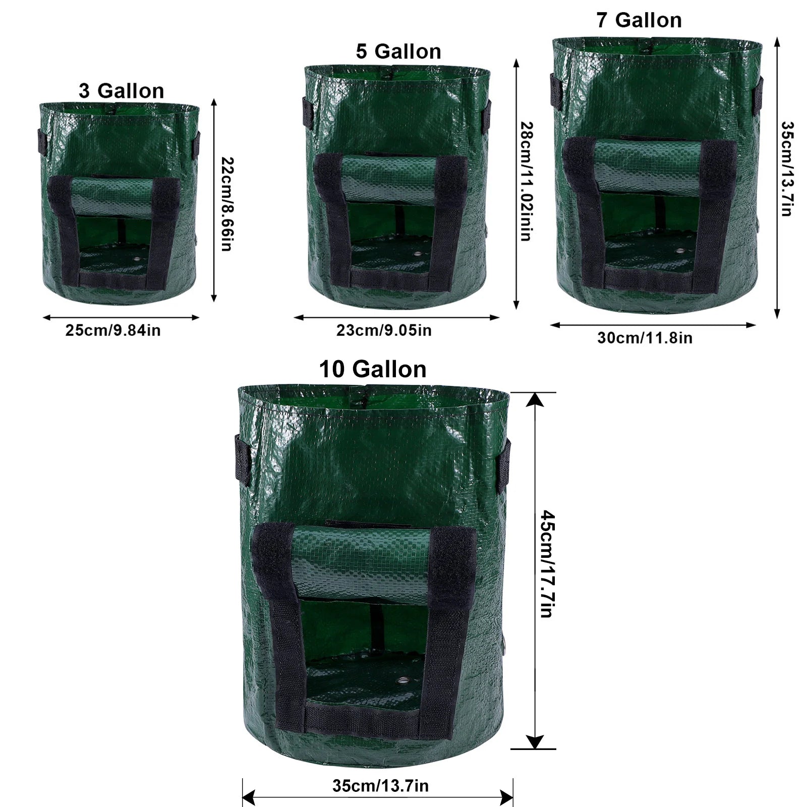 Potatoes Grow Bags 3/5/10 Gallon Gardening Plant Growing Bags for Potato Tomato Carrot &amp; Other Vegetable Planter Container