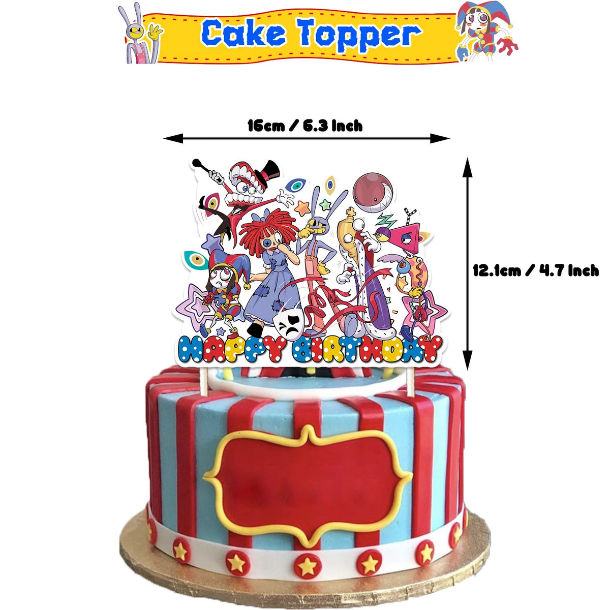 Potdemiel Digital Circus Tableware Birthday Party Decoration 1pcs cake topper / Other