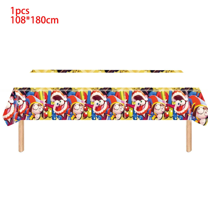 Potdemiel Digital Circus Tableware Birthday Party Decoration 1pcs tablecloth / Other