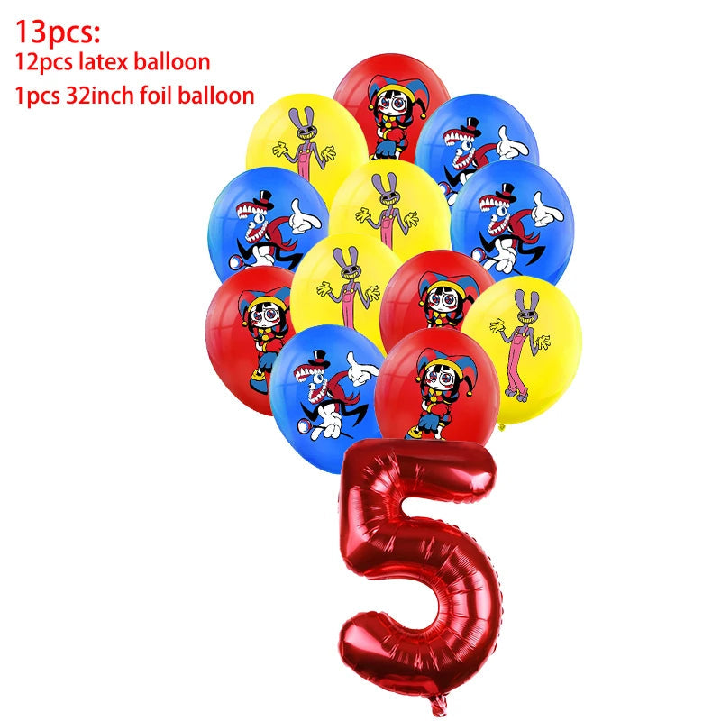 Potdemiel Digital Circus Tableware Birthday Party Decoration 1Set 5 / Other