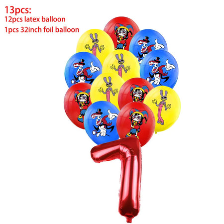 Potdemiel Digital Circus Tableware Birthday Party Decoration 1Set 7 / Other