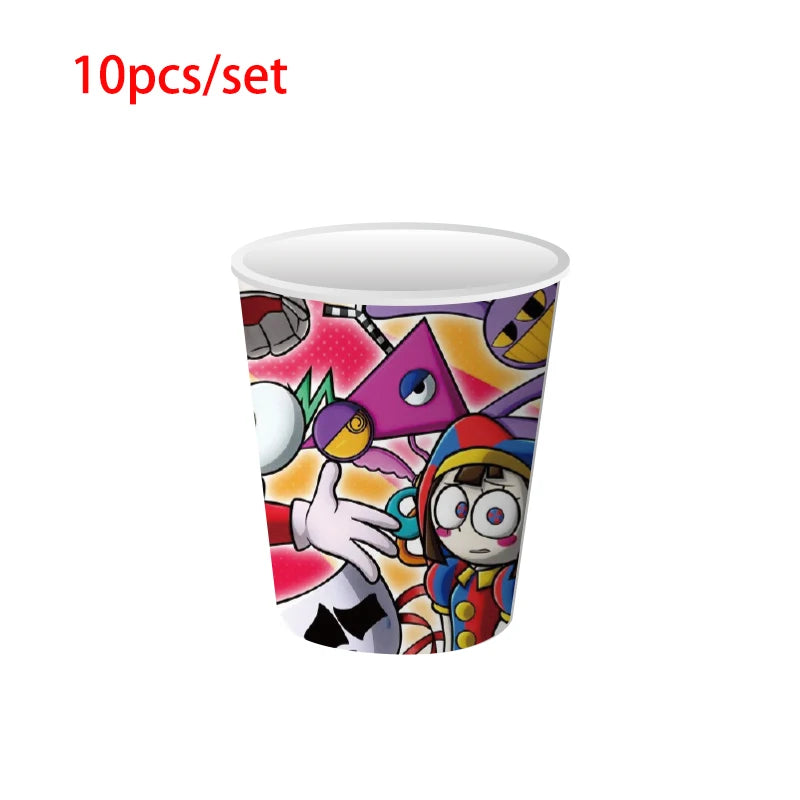 Potdemiel Digital Circus Tableware Birthday Party Decoration