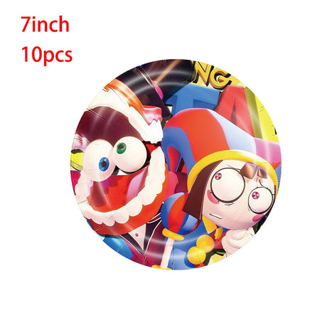 Potdemiel Digital Circus Tableware Birthday Party Decoration