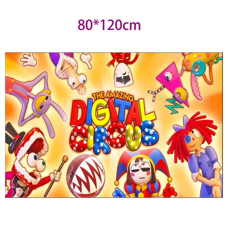 Potdemiel Digital Circus Tableware Birthday Party Decoration 80X120cm B / Other