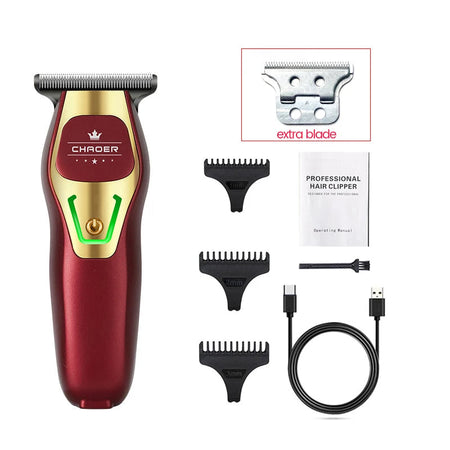 Powerful Professional Hair Trimmer Men 0 MM T Blade Electric Clipper Rechargeable Barber Haircut Machine Beard Trimmer Shaver
