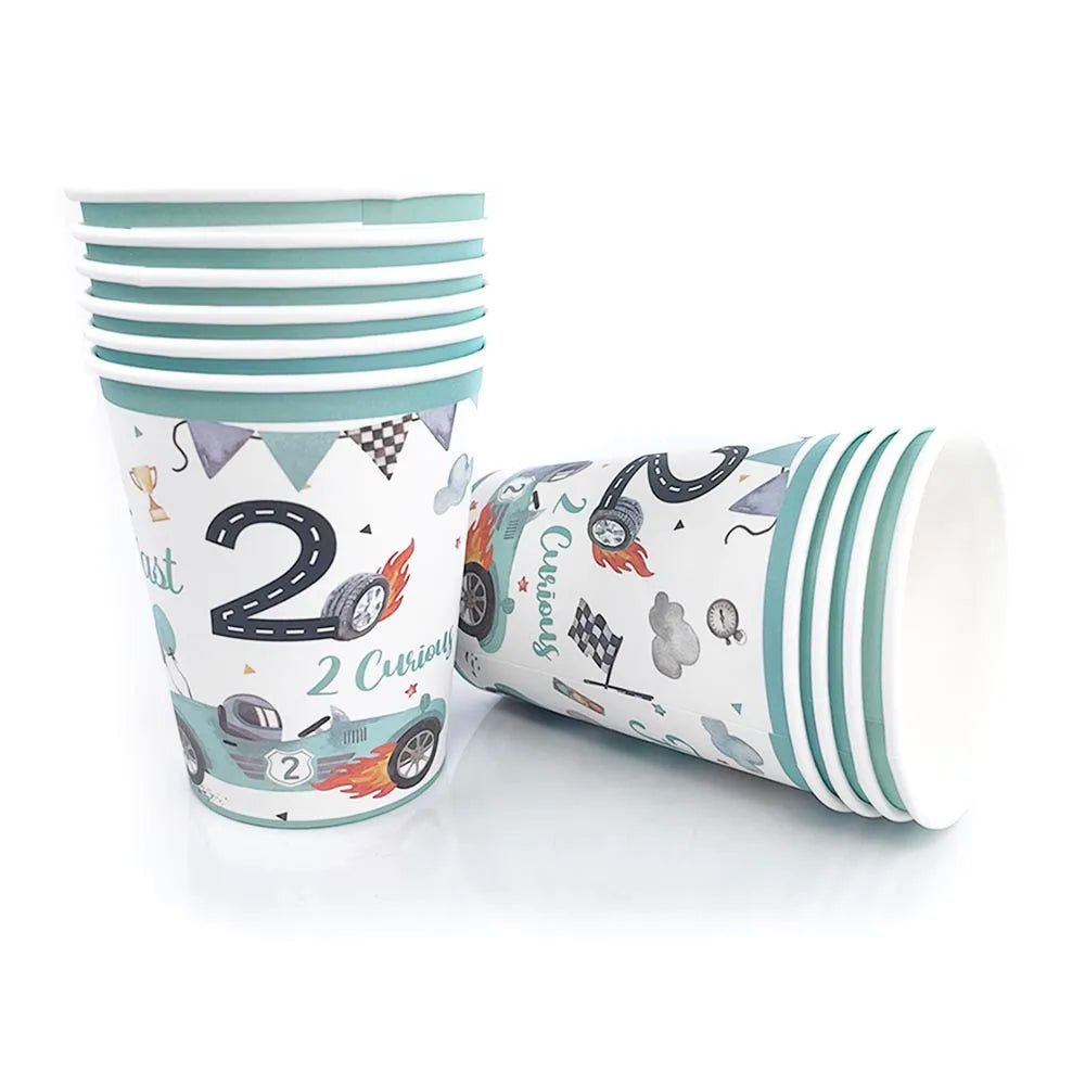 Race Car 2nd Birthday Party Decorations Tableware 40&amp;quot; Number Balloon Checkered Foil Balloons