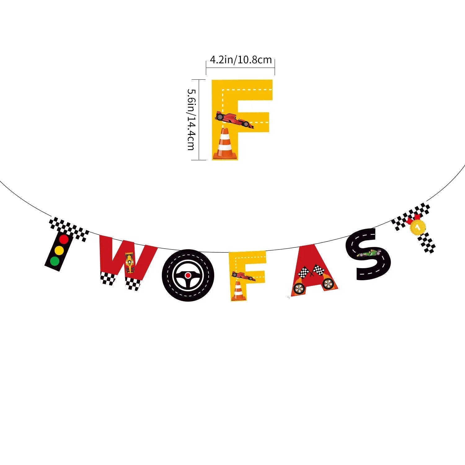 Race Car 2nd Birthday Party Decorations Tableware 40&amp;quot; Number Balloon Checkered Foil Balloons