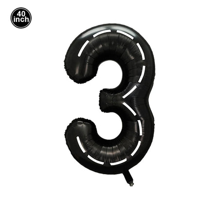Race Car 2nd Birthday Party Decorations Tableware 40&amp;quot; Number Balloon Checkered Foil Balloons Brown
