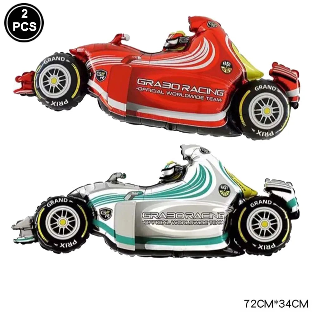 Race Car 2nd Birthday Party Decorations Tableware 40&amp;quot; Number Balloon Checkered Foil Balloons Burgundy