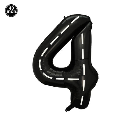Race Car 2nd Birthday Party Decorations Tableware 40&amp;quot; Number Balloon Checkered Foil Balloons Gold
