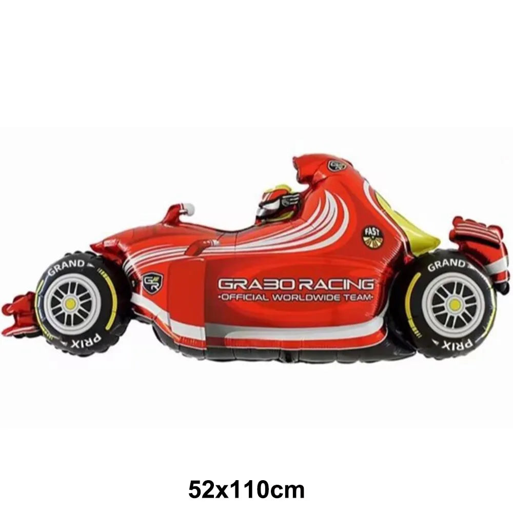 Race Car 2nd Birthday Party Decorations Tableware 40&amp;quot; Number Balloon Checkered Foil Balloons multi