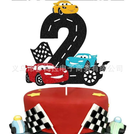 Race Car 2nd Birthday Party Decorations Tableware 40&amp;quot; Number Balloon Checkered Foil Balloons plum