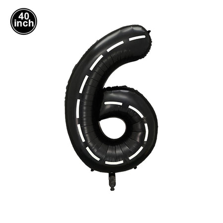 Race Car 2nd Birthday Party Decorations Tableware 40&amp;quot; Number Balloon Checkered Foil Balloons Silver