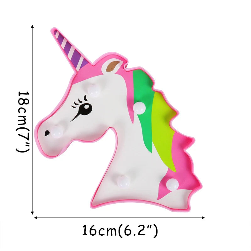 Rainbow Unicorn Birthday Supplies Set  18X16cm LED light