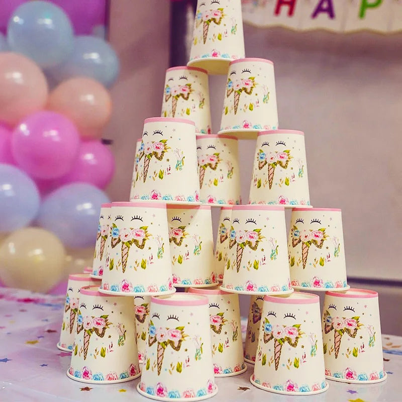 Rainbow Unicorn Birthday Supplies Set