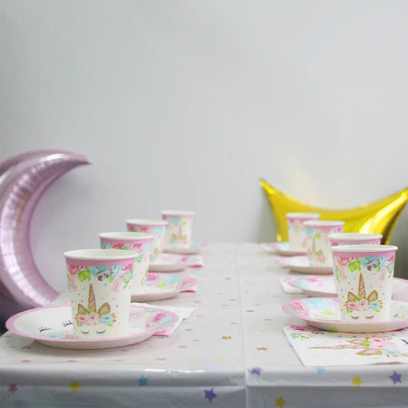 Rainbow Unicorn Birthday Supplies Set