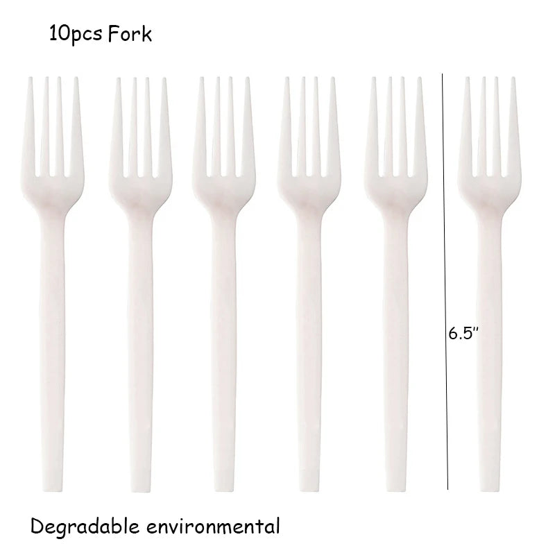 Rainbow Unicorn Party Supplies Set - Perfect for Birthdays and Baby Showers! 10pcs fork